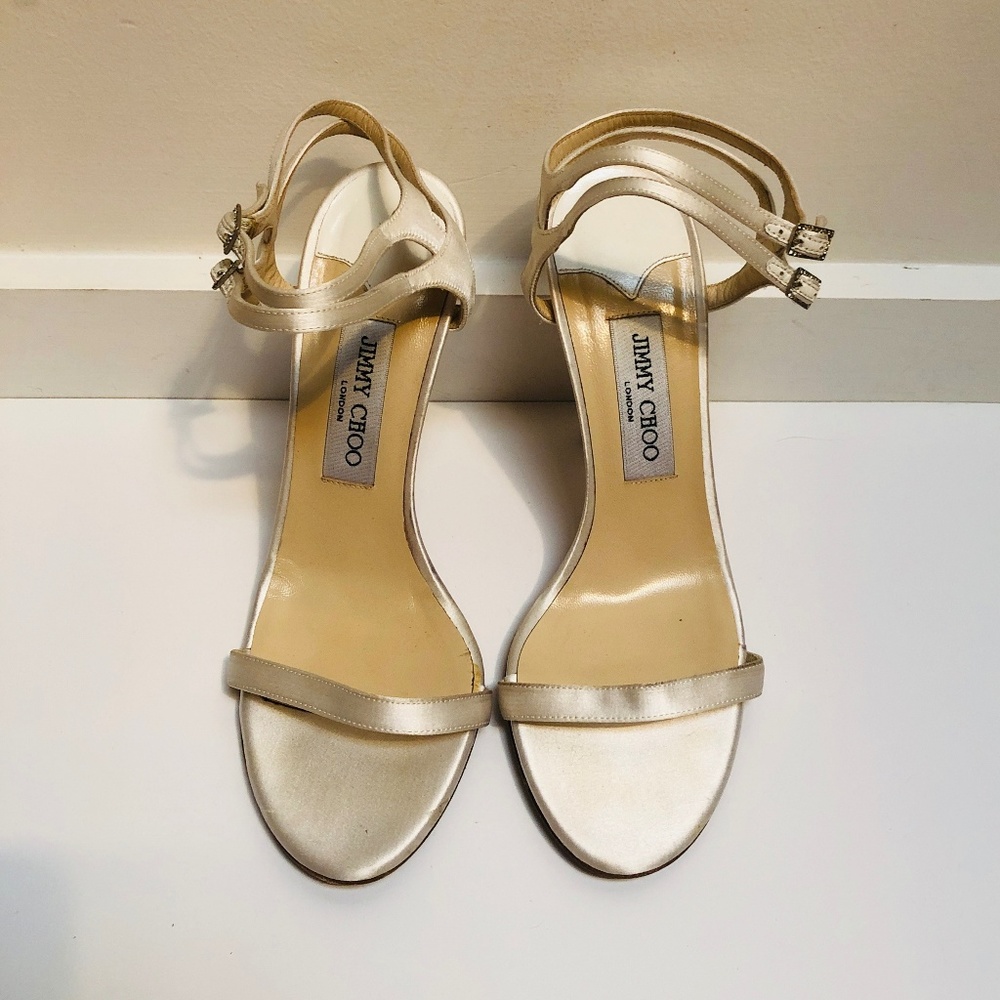 Jimmy Choo - Strappy Silk Wedding Shoes sz 39